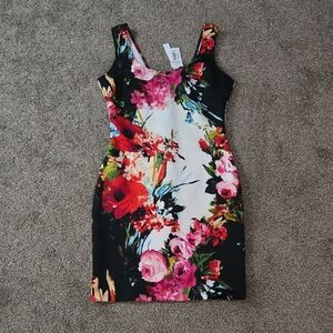 AQUA Floral Mini‎ Dress Size Large